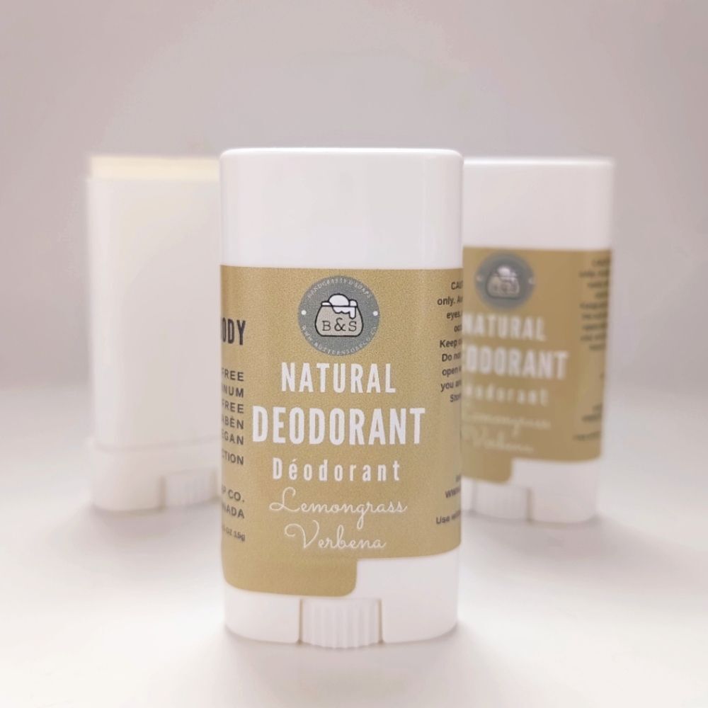 🌿Two Natural Deodorant Sticks Aluminum Free Lemongrass Verbena Travel Size